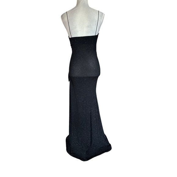 Windsor Sparkling Mermaid Glitter Dress Ruched Side Slit Spaghetti Straps Sz S - Picture 3 of 13